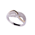 ACCESSOIRES EN RHODIUM GOLD HALO MOISSANITE Bague de fiançailles